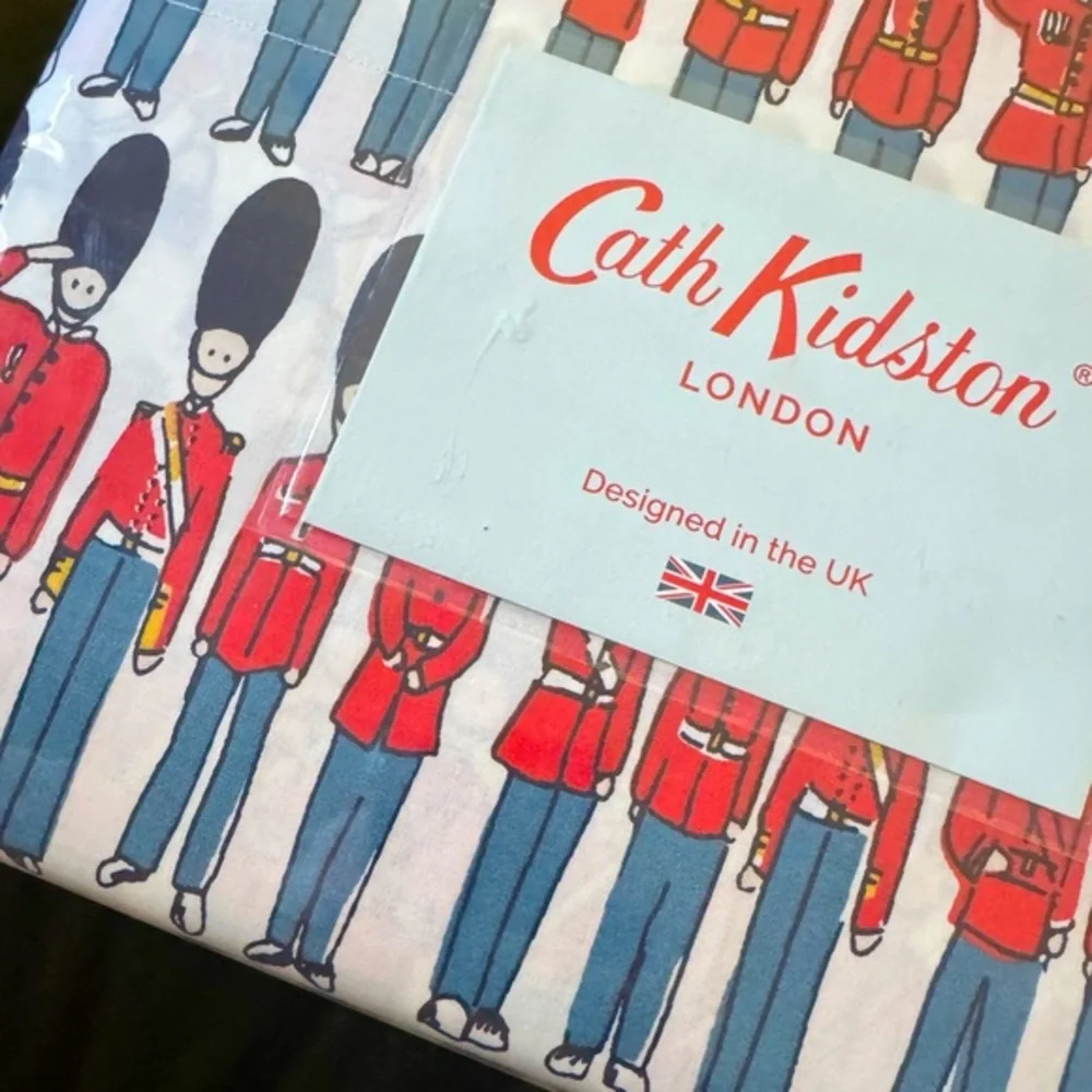 CATH KIDSTON sheets- the cutest “guards” 100%  ￼ cotton, queen size. See pics: